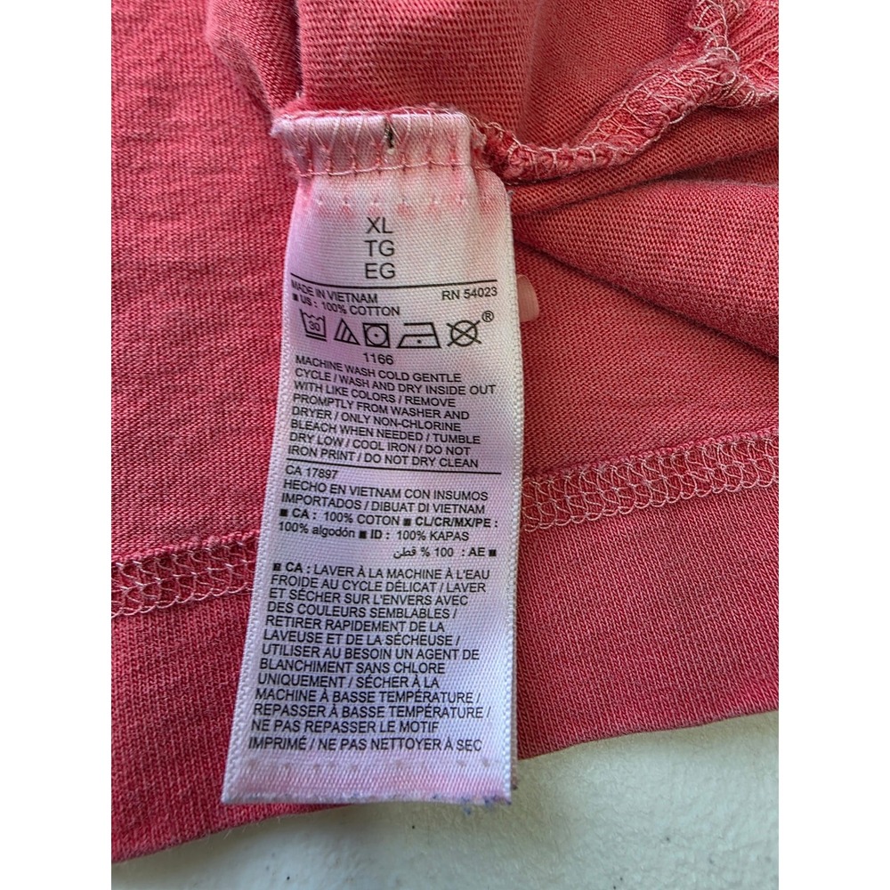 Old Navy Mens XL Human & Kind Graphic Long Sleeve T-Shirt Red Cotton Oversized - Picture 4 of 9